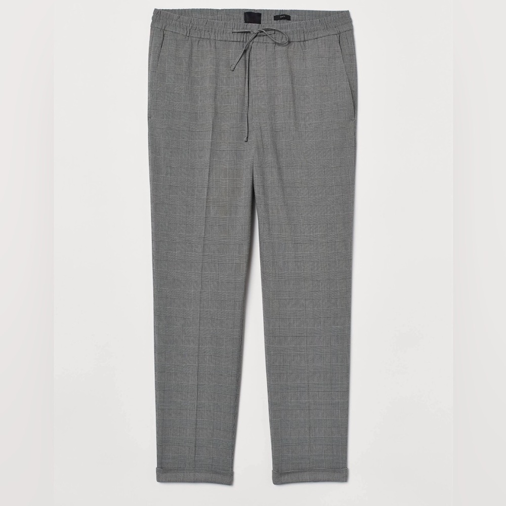 Men’s Slim Fit Tapered Plaid H&M Coupe Dress Pants Size: Small